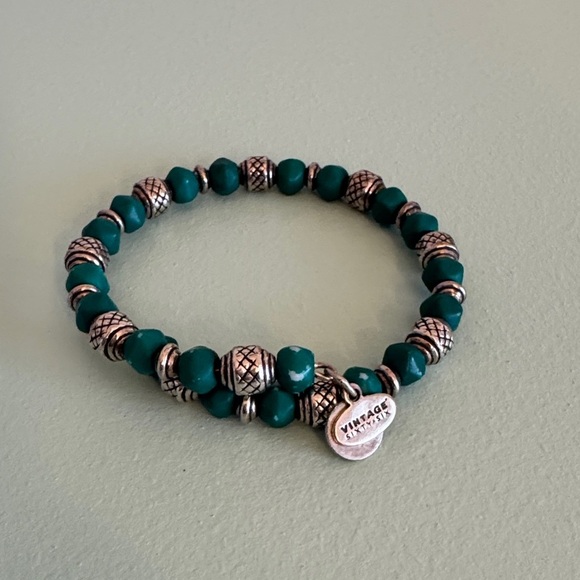 Alex and Ani Teal and Silver Beaded Bracelet - Picture 1 of 1